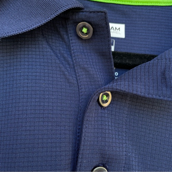 NFL Team Apparel Seattle Seahawks Navy/Action Green Logo Polo XL - Picture 4 of 11